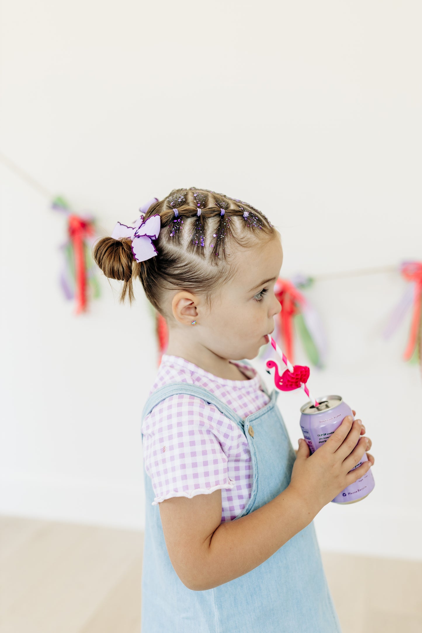 Purple Ribbon Pigtails