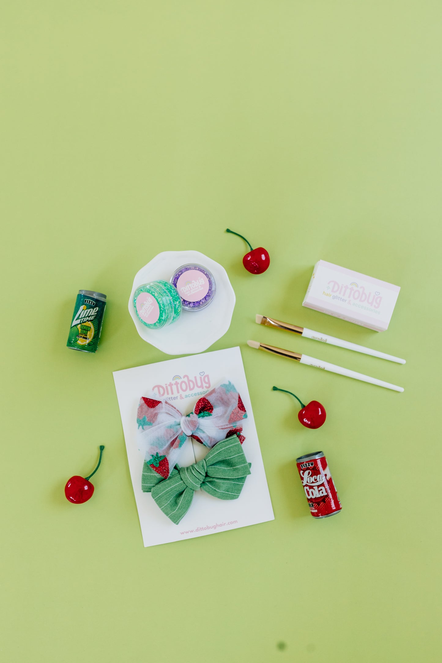 Green Pinstripe Bow