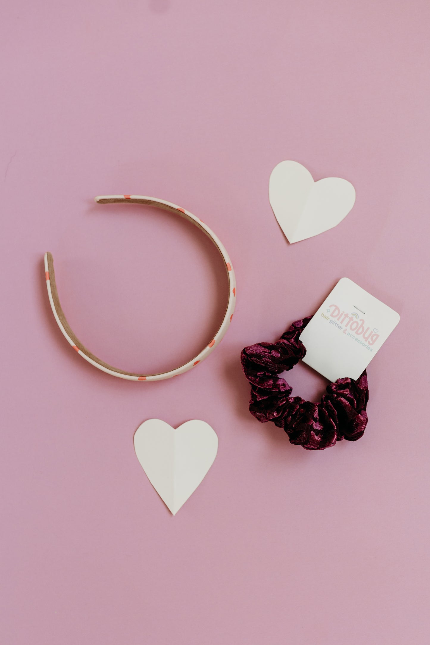 Pink Heart Headband