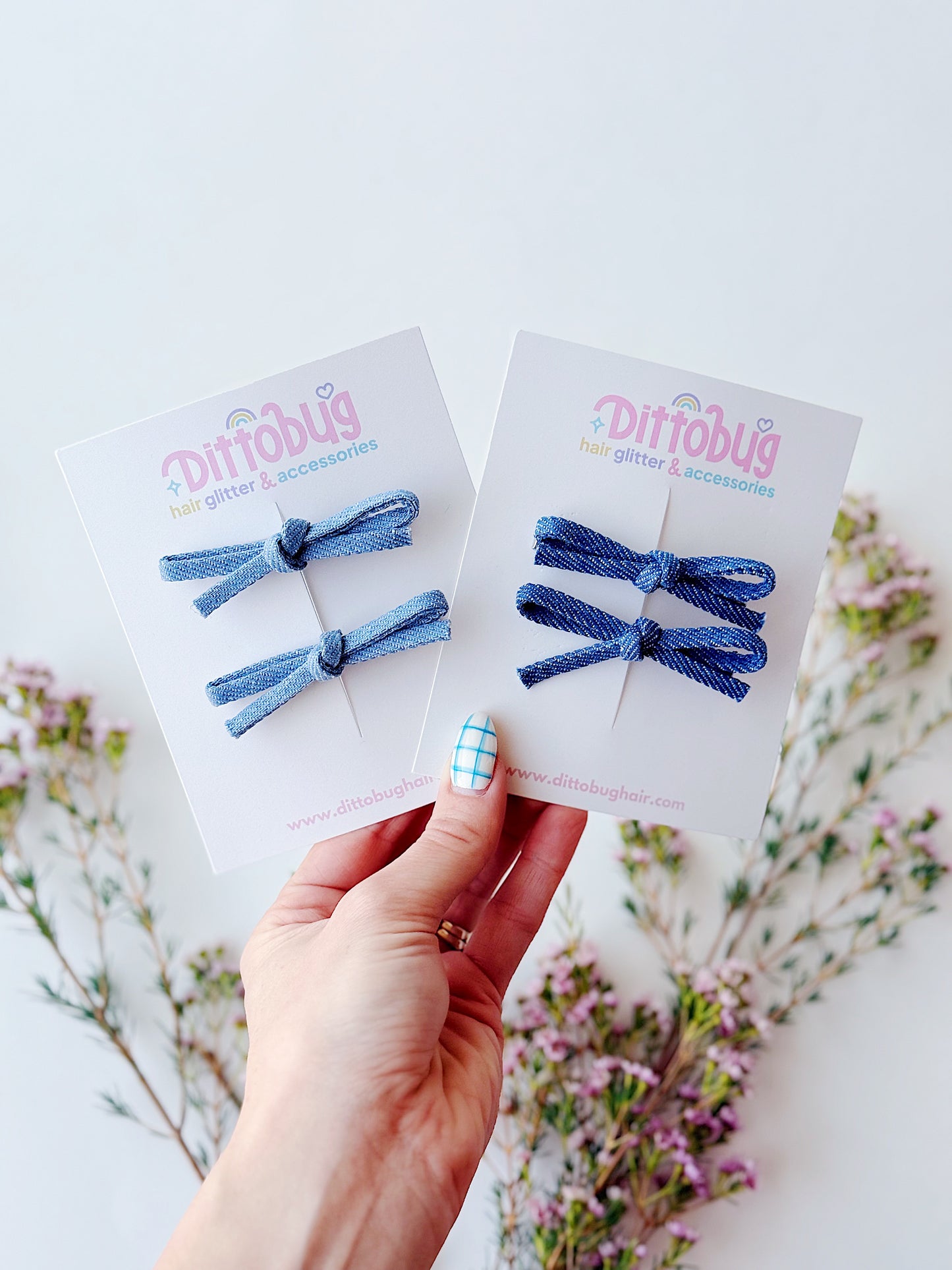 Mini Denim Pigtails