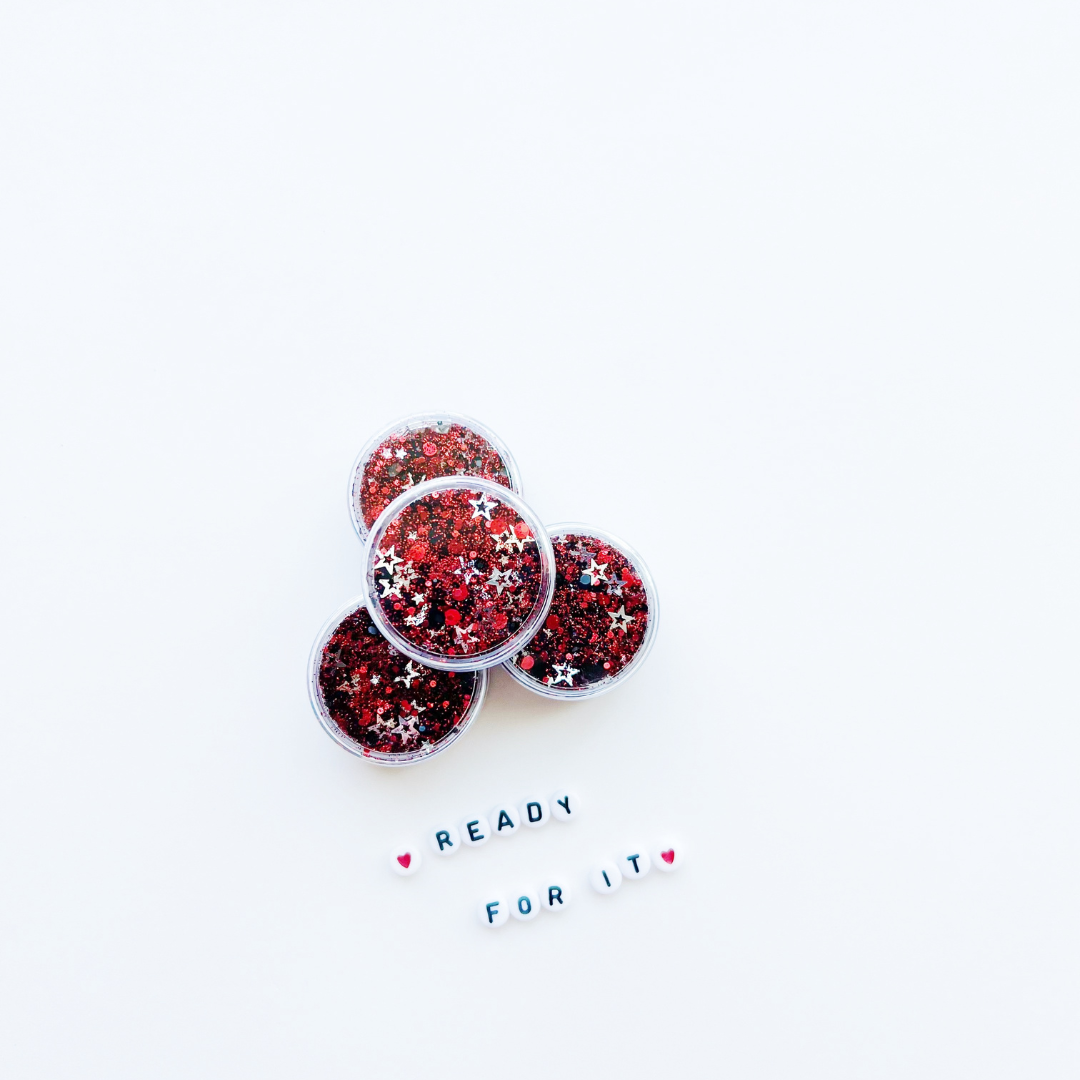 Black and Red Hair Glitter