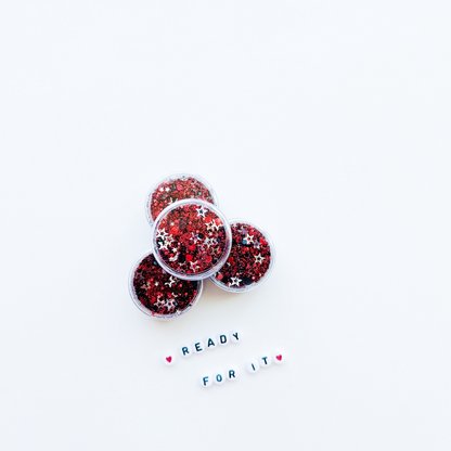 Black and Red Hair Glitter
