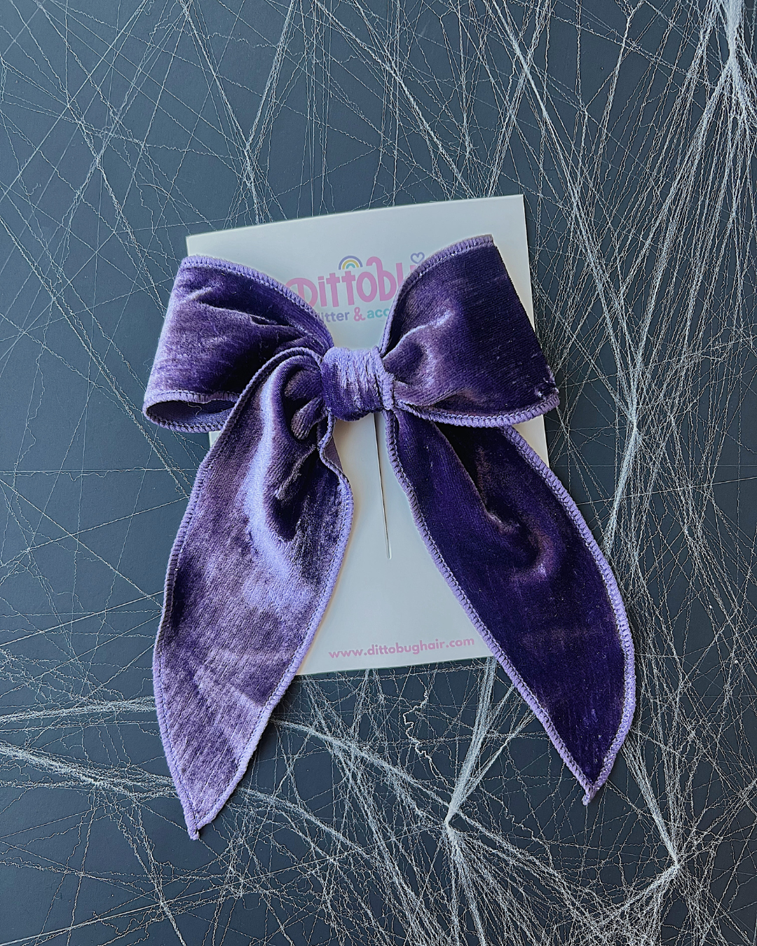 Oversized Purple Velvet Bow