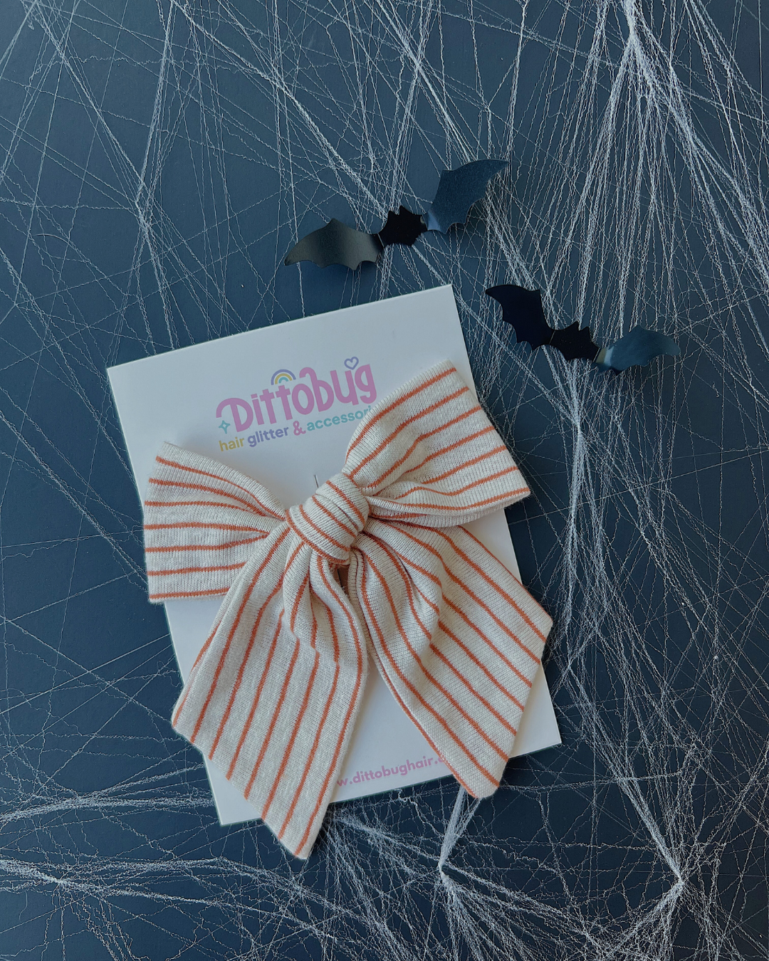 Orange Striped Bow