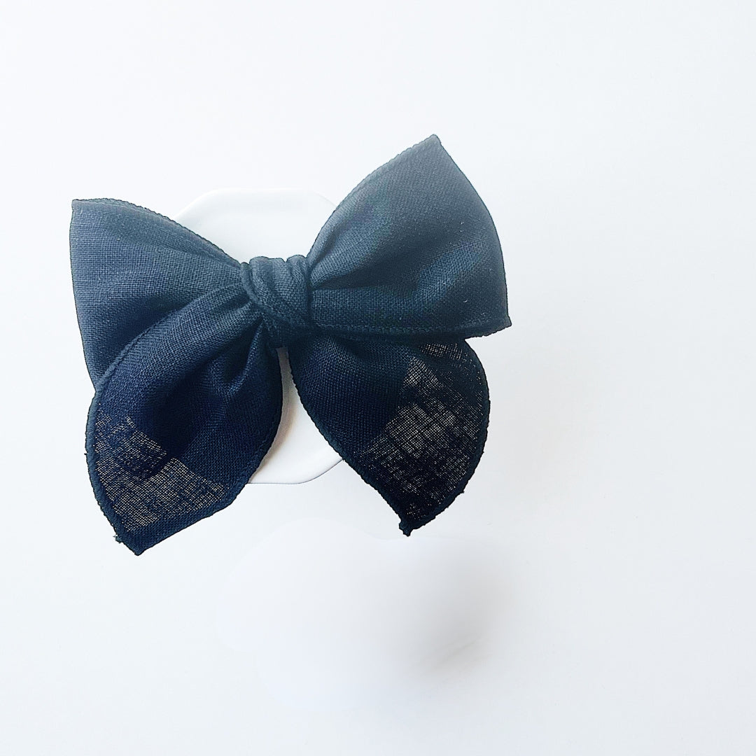 Black Linen Bow