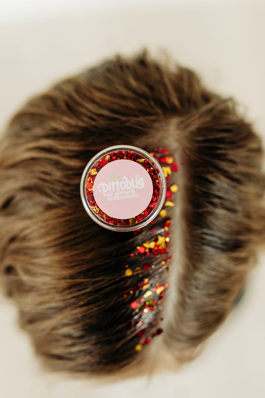 Maroon Gold Hair Glitter