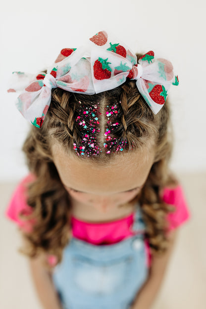Strawberry Tulle Bow