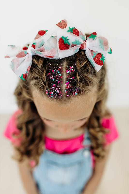Strawberry Tulle Bow