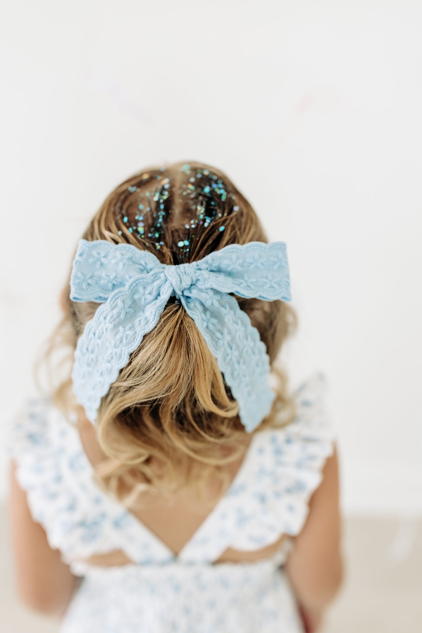 Blue Lace Longtail Bow
