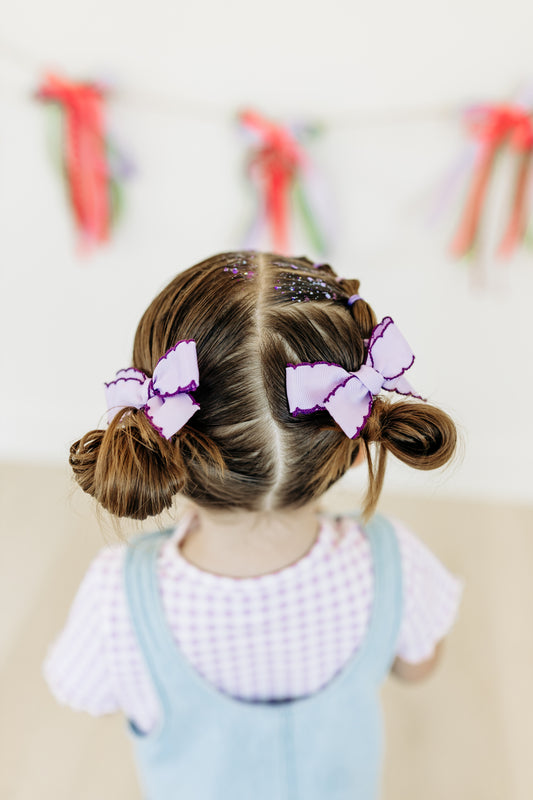 Purple Ribbon Pigtails
