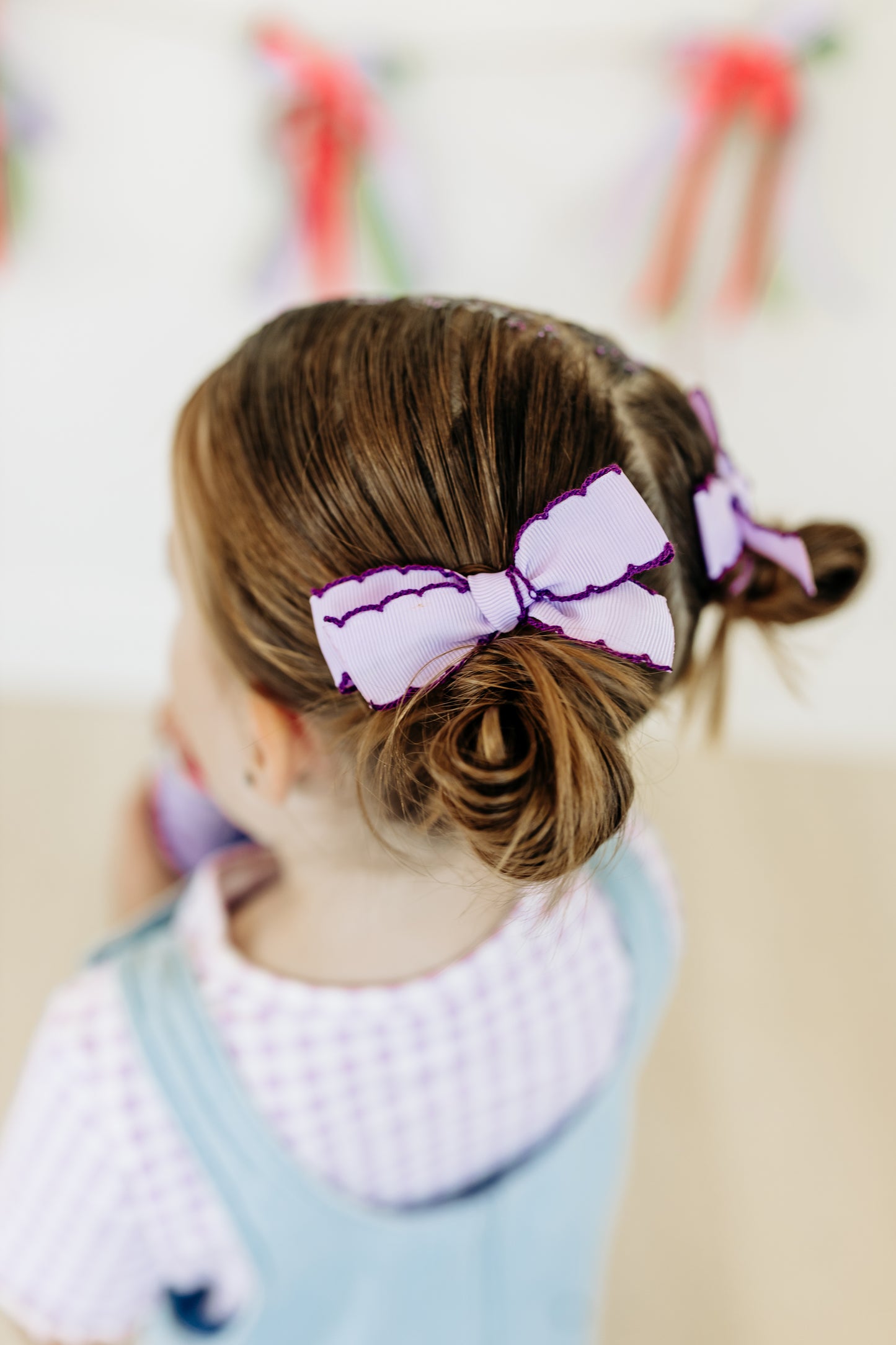 Purple Ribbon Pigtails