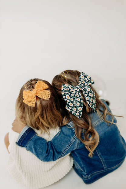 Gold Floral Bow