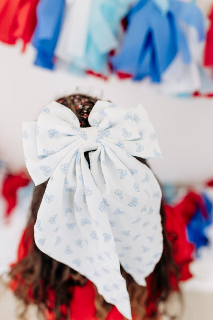 Blue Bow Oversized Bow
