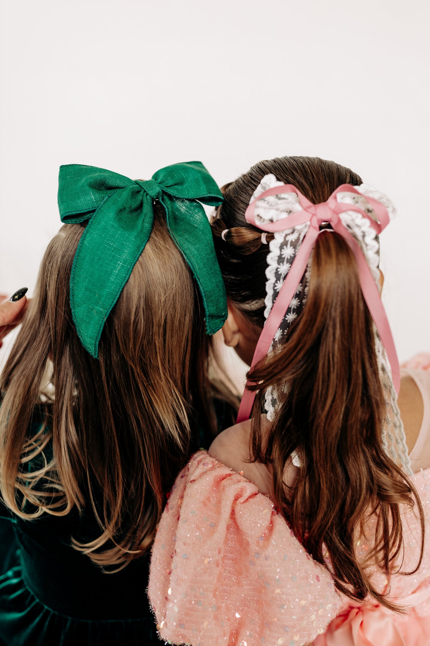 Green Linen Bow