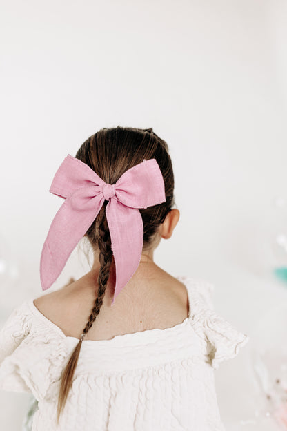 Pink Linen Bow