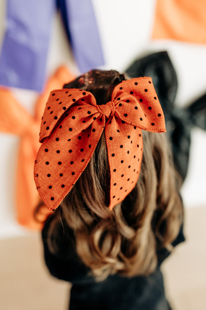 Orange Polka Dot Bow