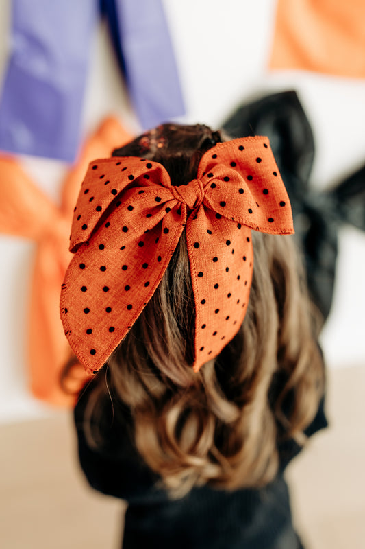 Orange Polka Dot Bow
