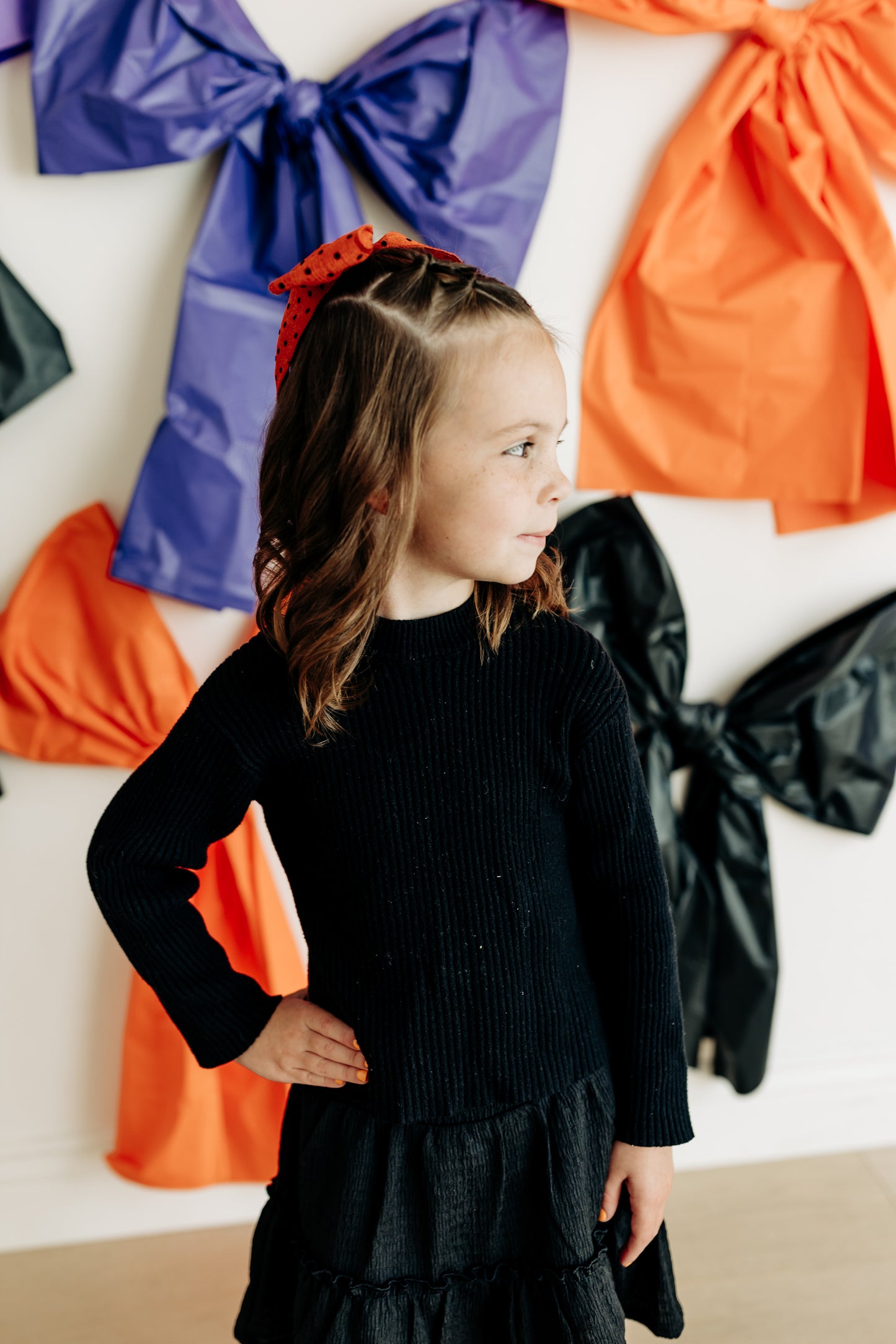 Orange Polka Dot Bow