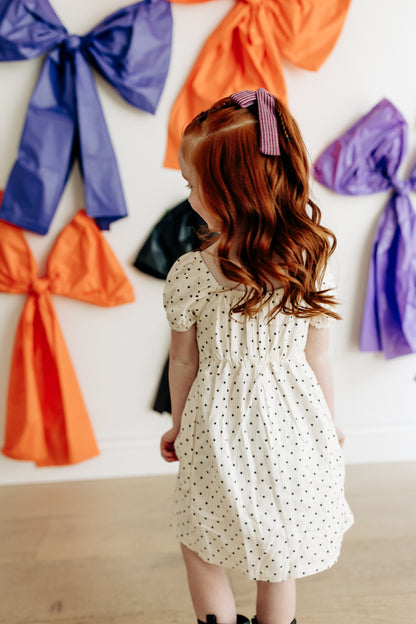 Plum Stripe Bow