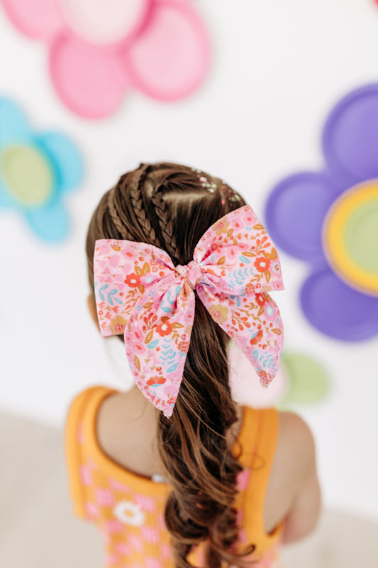 Pink Floral Bow