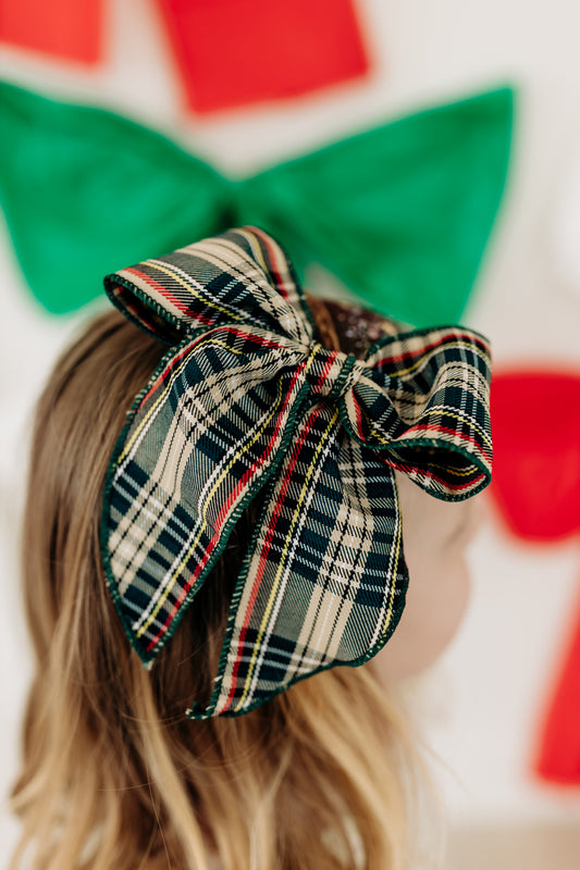 Plaid Oversized Bow