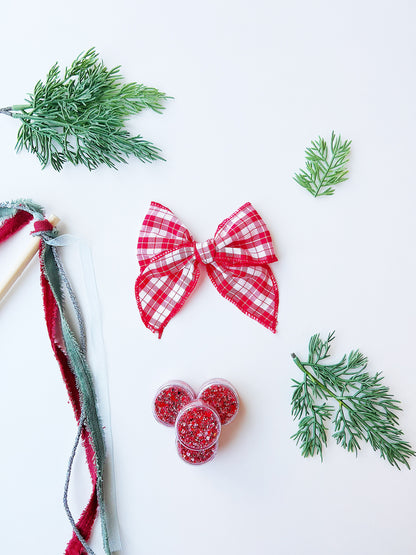 Red Plaid Bow