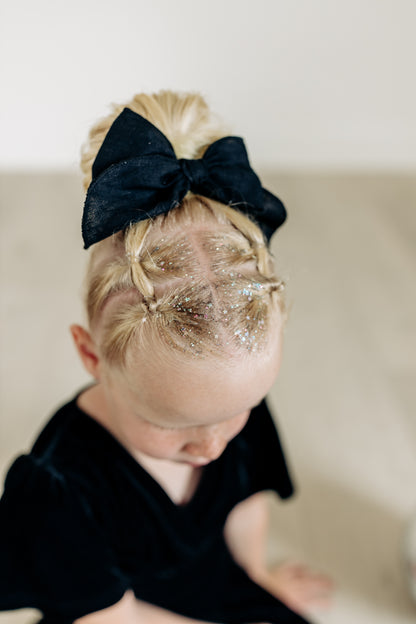 Black Linen Bow