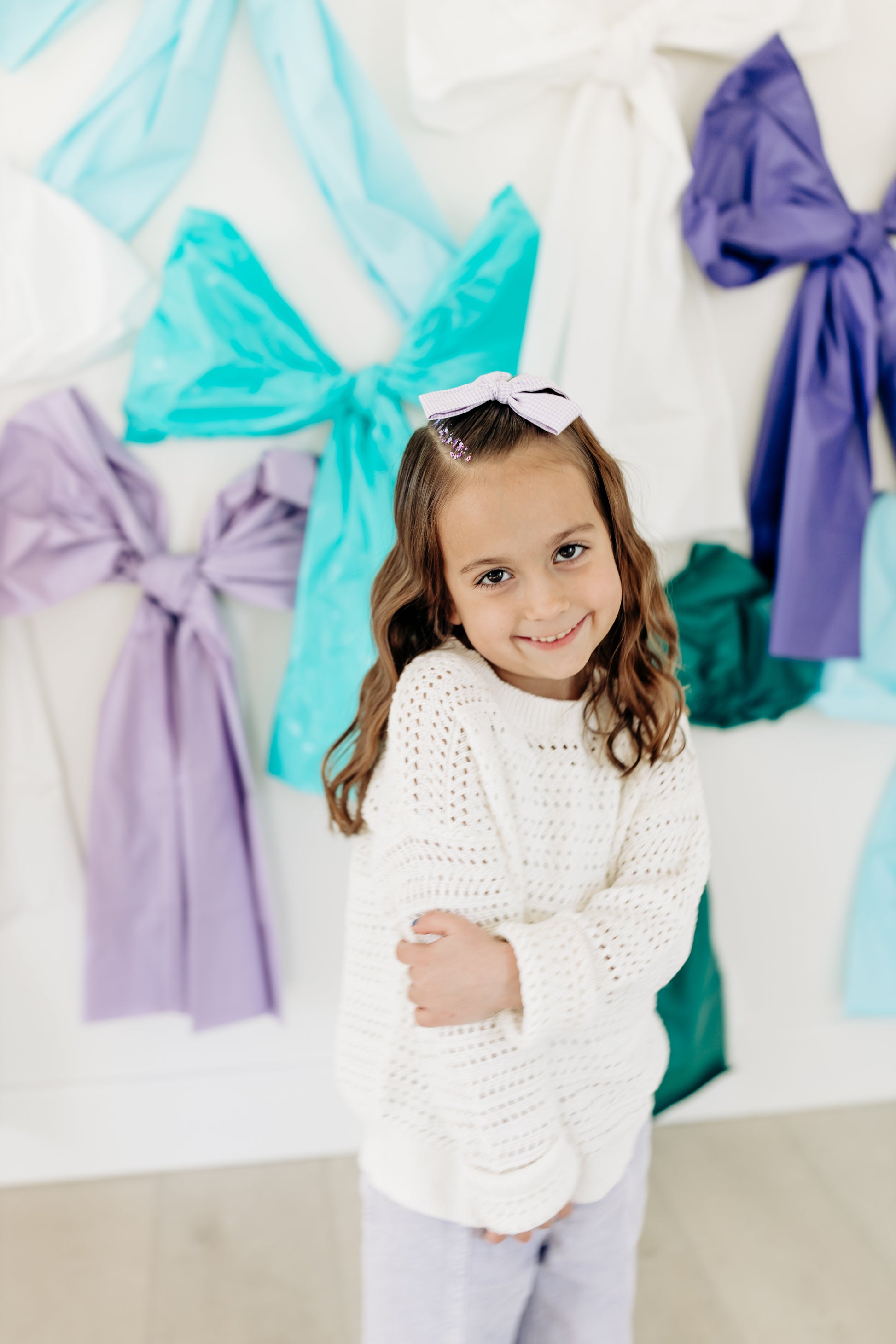 Purple Gingham Bow