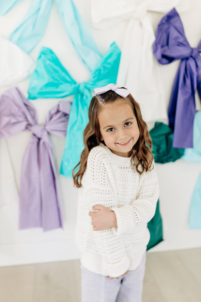 Purple Gingham Bow