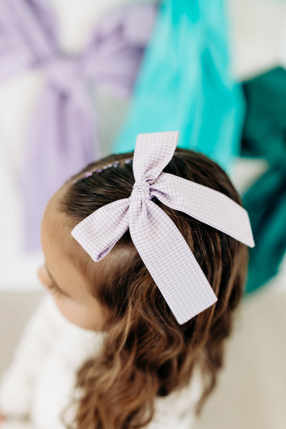 Purple Gingham Bow