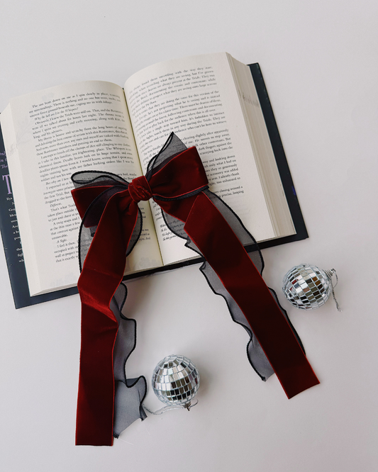 Oversized Maroon Layered Bow