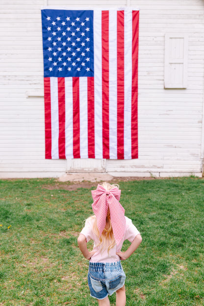 Red Gingham Oversized Bow