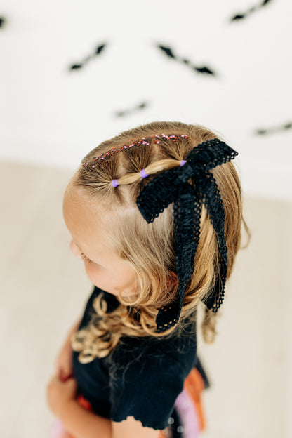 Black Lace Longtail Bow