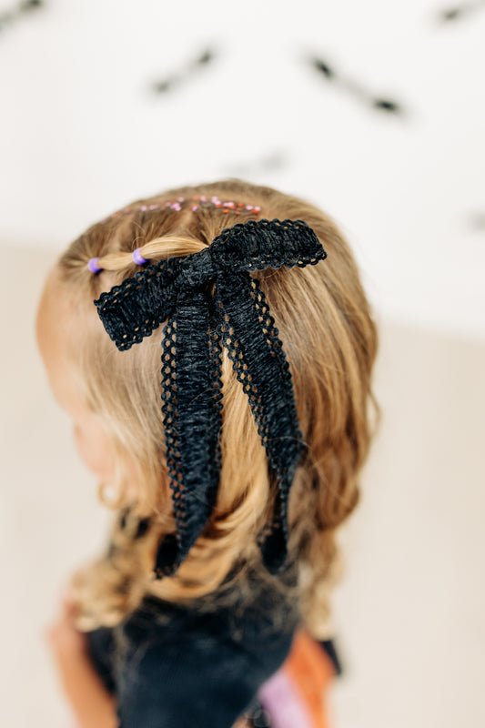 Black Lace Longtail Bow