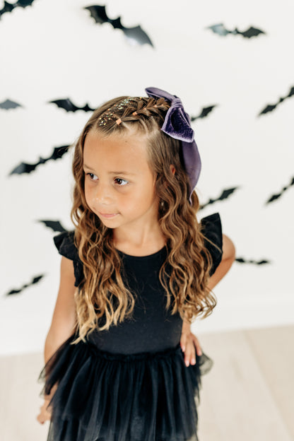 Oversized Purple Velvet Bow