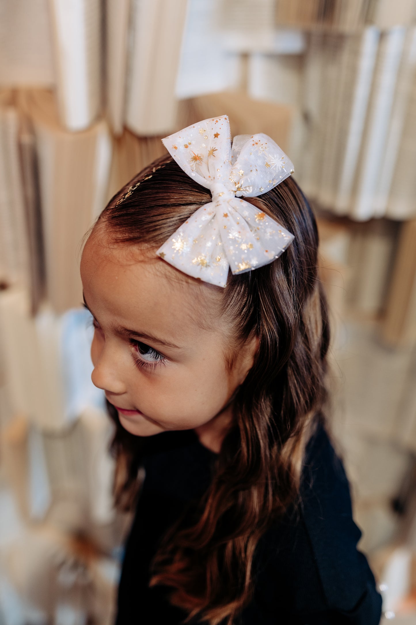 Gold Star Tulle Bow