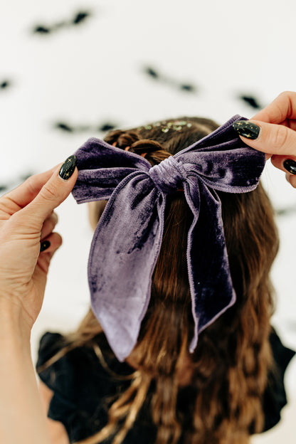 Oversized Purple Velvet Bow