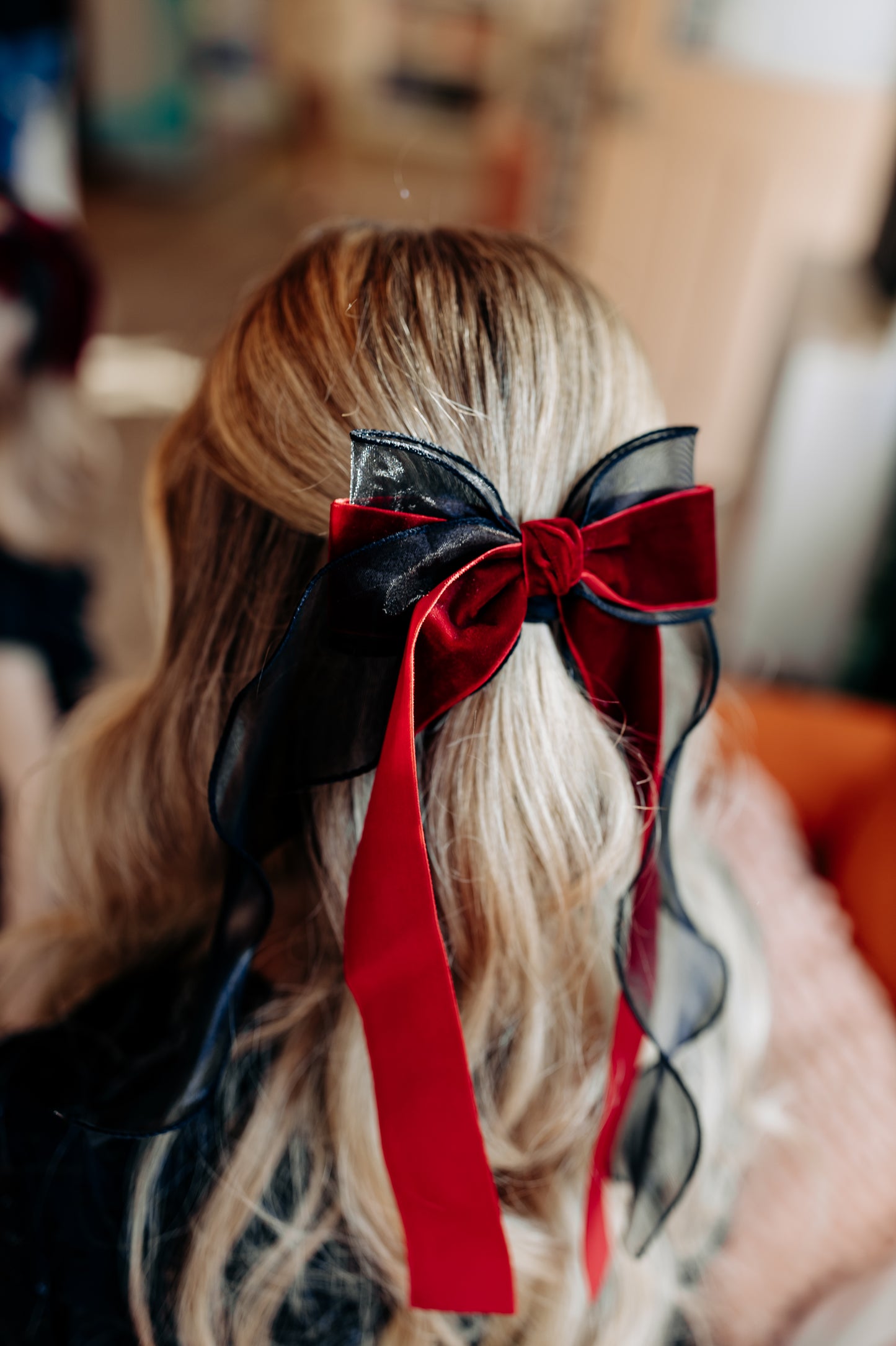 Oversized Maroon Layered Bow