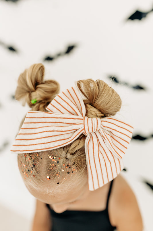 Orange Striped Bow